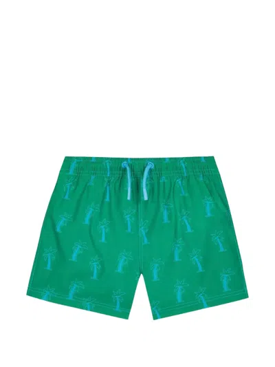 Bonton Kids' L'océan Palm Swim Trunks In Green