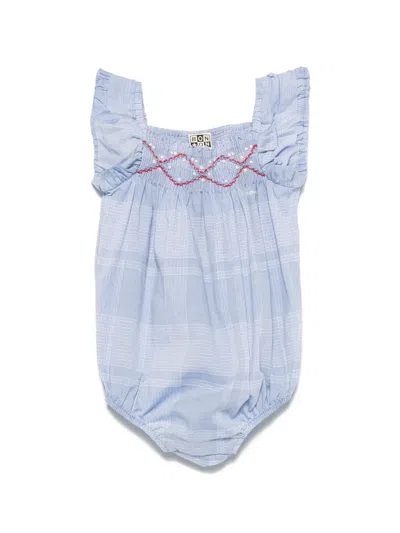 Bonton Babies' Logo-embroidered Rompers In Blue