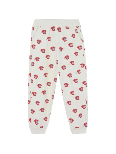 Bonton Kids' Lolito Telephone-print Track Pants In White