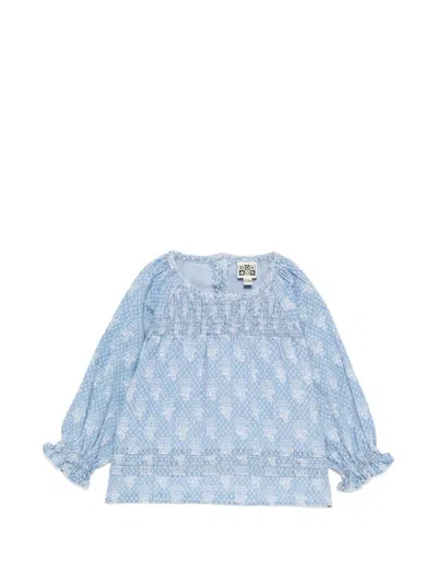 Bonton Babies' Mathilde Floral-print Blouse In Blue