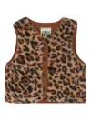 Bonton Megane Leopard-print Buttoned Gilet In Brown