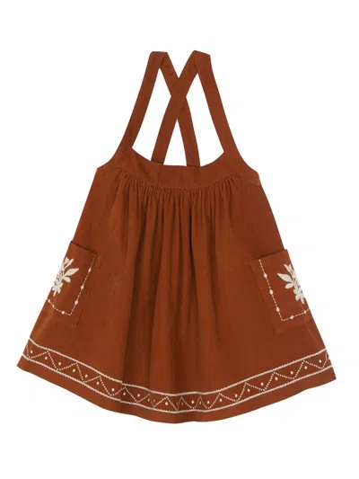 Bonton Mini Dress For Girls - 'michelle' In Brown