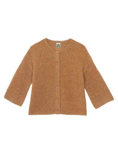 Bonton Mini Girls' Cozy Knit Sweater In Nude