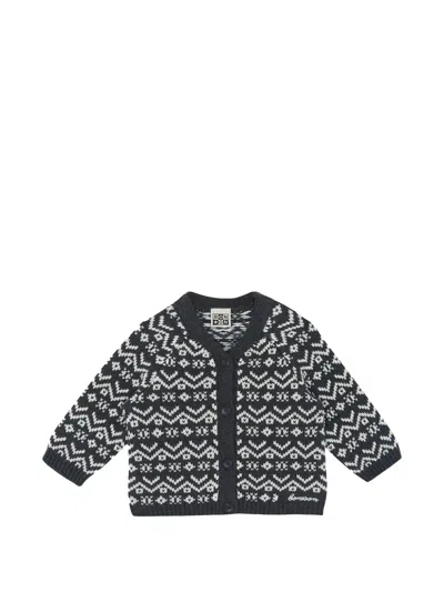 Bonton Babies' Mozza Fair Isle-knit Cardigan In Black