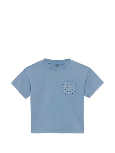 Bonton Kids' Nixon Star-print Pocket T-shirt In Blue