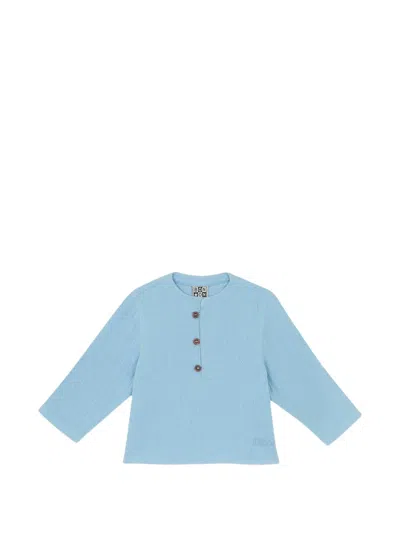 Bonton Babies' Noah Buttoned-placket Shirt In Blue