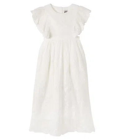 Bonton Noce Embroidered Cotton-blend Dress In White