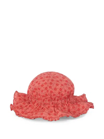 Bonton Kids' Nuance Floral-print Hat In Purple