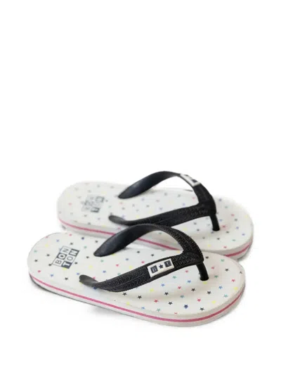 Bonton Kids' Paf Star-print Flip Flops In White