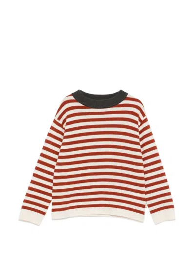 Bonton Pepito Striped Sweater In Nude
