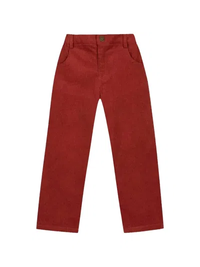 Bonton Kids' Play Corduroy Trousers In Red