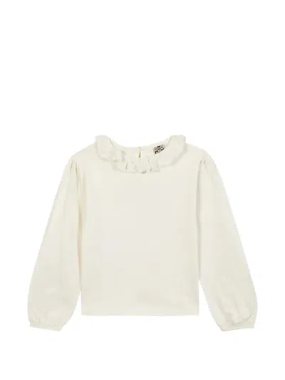 Bonton Kids' Ruffled T-shirt In Neutral