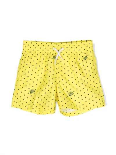 Bonton Kids' Graphic-print Swim Shorts In Yellow