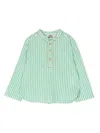 Bonton Stripe-pattern Cotton Shirt In 绿色