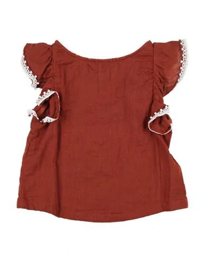 Bonton Babies'  Toddler Girl Top Brown Size 6 Cotton
