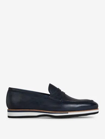Bontoni Constrast Sole Leather Loafers