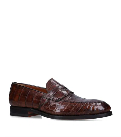 BONTONI CROCODILE PRINCIPE LOAFERS 