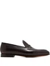Bontoni De Bustis Pebble-grain Leather Loafers In Burgundy