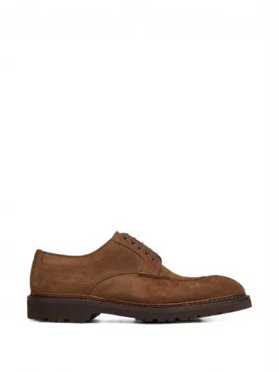 Bontoni Lace-up Suede Shoes In Brown