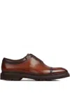 Bontoni Leather Cap-toe Lace-up Shoes In Brown