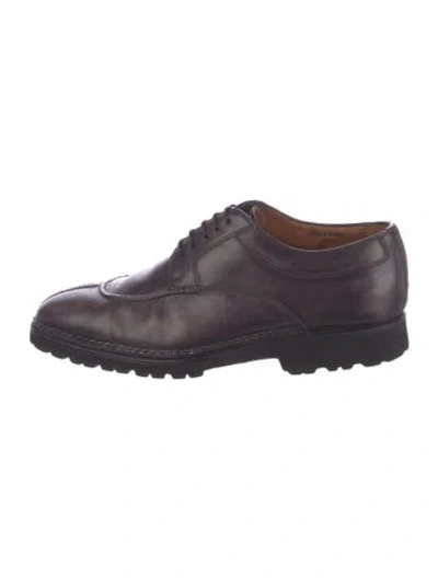 Pre-owned Bontoni Leather Derby Shoes In Brown