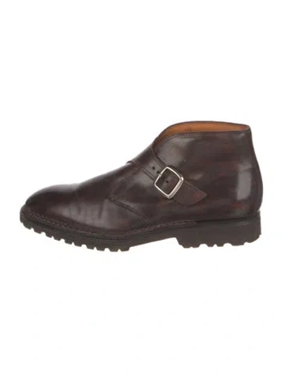 Pre-owned Bontoni Leather Dress Loafers In Brown