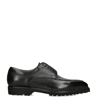 Bontoni Leather Eroico Derby Shoes In Black