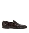 BONTONI LEATHER GUANTO WOVEN LOAFERS