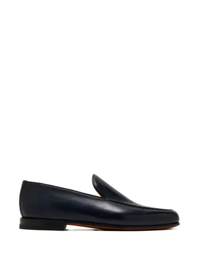 Bontoni Leather Loafers In Blue
