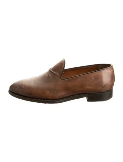 Pre-owned Bontoni Leather Loafers In Brown