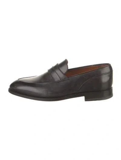 Pre-owned Bontoni Leather Monk Straps In Brown