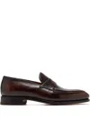 Bontoni Leather Penny Loafers In Brown