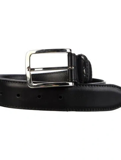 Pre-owned Bontoni Leather Waist Belt In Black