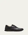 Bontoni Men's Amabile Soft Leather Slip-on Sneakers In Black
