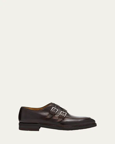 Bontoni Men's Artistico Leather Double-monk Strap Loafers