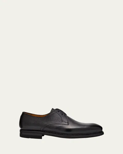 Bontoni Men's Carnera Soft Grain Leather Derby Shoes In Black