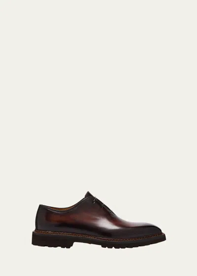 Bontoni Men's Mocambo Lug-sole Leather Oxfords In Brown