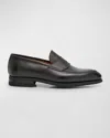Bontoni Men's Principe Grain Loafer Pebble Rubber Sole In Black