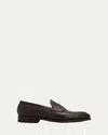 Bontoni Men's Principe Grain Loafer Pebble Rubber Sole In Testa Di Moro