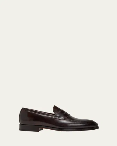 Bontoni Men's Principe Leather Penny Loafers In Testa Di Moro