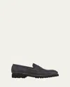 Bontoni Men's Principe Lug Sole Suede Penny Loafers In Graphite