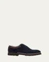 Bontoni Men's Sontuoso Suede Lug Sole Oxfords In Black