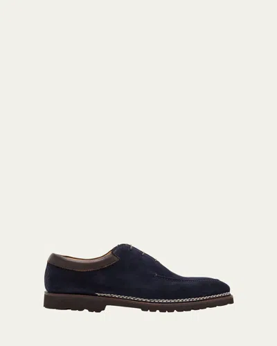 Bontoni Men's Sontuoso Suede Lug Sole Oxfords