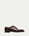 Bontoni Men's Vittorio Reverse Stitch Perforated Cap-toe Oxfords In Mattone