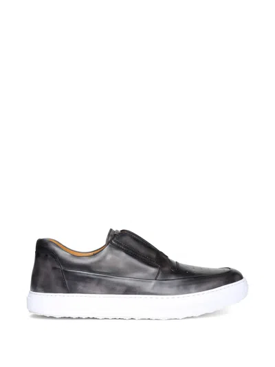 Bontoni Perforated Leather Sneakers In Black