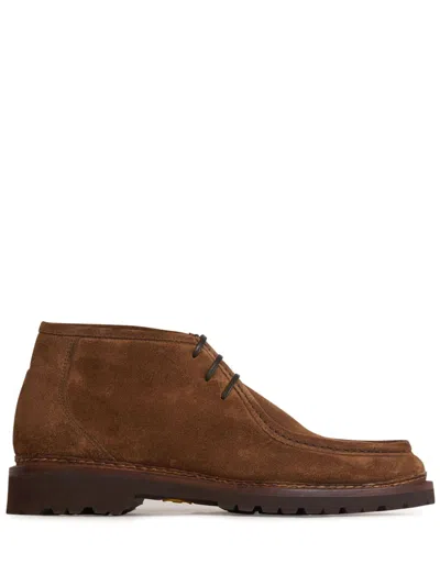 Bontoni Suede Lace-up Ankle Boots In Brown