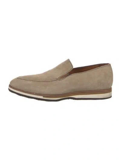 Pre-owned Bontoni Suede Monk Straps In Neutrals