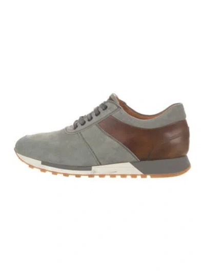 Pre-owned Bontoni Suede Oxfords In Grey