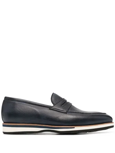 Bontoni Two-tone Penny Loafers In Blue