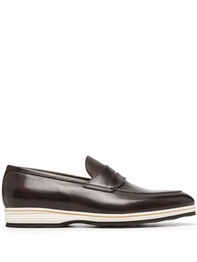 Bontoni Two-tone Penny Loafers In Brown